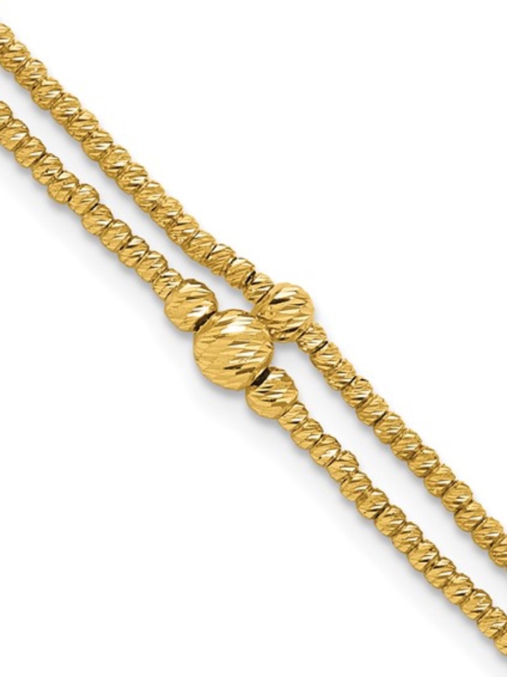 Leslie's 10K Yellow Gold Diamond-Cut 2-Strand Bead Bracelet